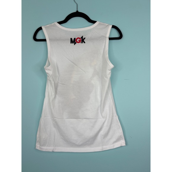 Machine Gun Kelly MGK Rager White Tank Top Womens Small NWOT 100% Cotton Punk - Picture 2 of 7